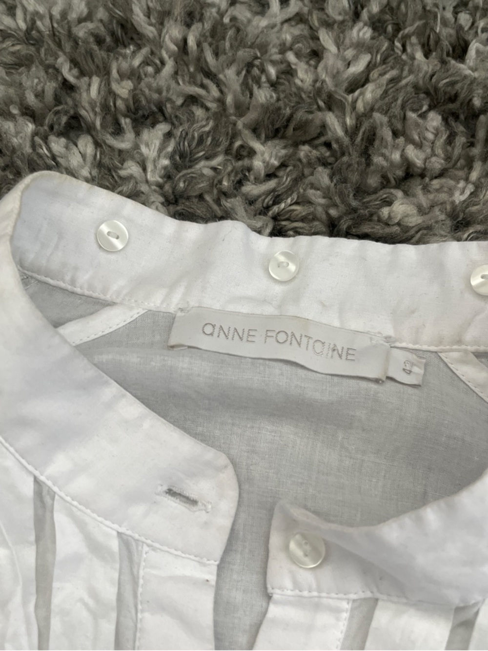 Anne Fontaine White Embroidered Long-Sleeve Button-Down Shirt - Picture 4 of 4
